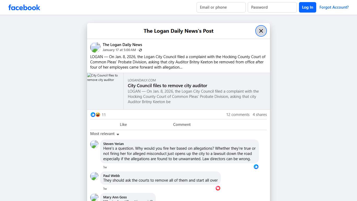 LOGAN — On Jan. 8, 2026, the Logan... - The Logan Daily News Facebook